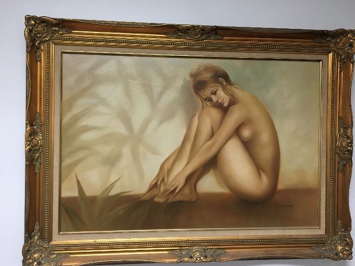 Contemporary nude, signed 