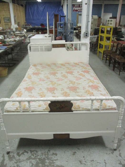 Painted full size bed with mattress set