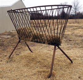 Large Free Standing Metal Hay Rack 69"H x 81"W x 44"D