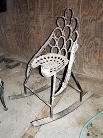 Custom Tractor Seat / Horse Shoe Rocking Chair, 42"H x 27"W x 36"D