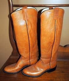 Olathe Boot Company, Knee High Leather Cowboy Boots, Size 12D