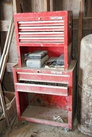 Craftsman Rolling 2 Piece Mechanics Tool Box With Contents, No Keys