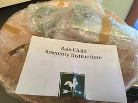 Copper rain chain with copper bowl - never been used