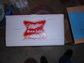 Miller High Life very large cooler with cushion top
