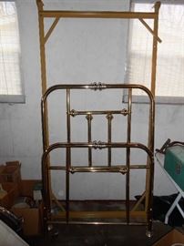 Twin brass bed with frame