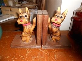 Wood Yorkie's bookends