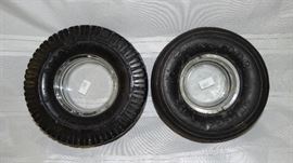 Vintage Goodyear & Firestone tire ashtrays