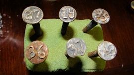 Vintage Railroad tie date nails