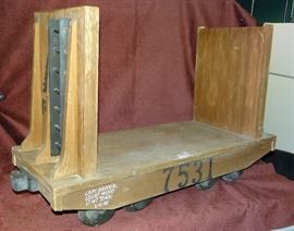 Decor piece styled RR cart on wheels