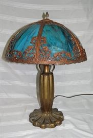 Tiffany style slag glass lamp