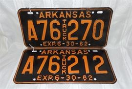 Vintage Arkansas license plates