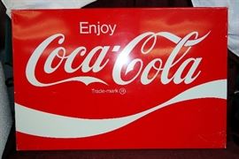 Vintage Coca Cola metal advertising sign