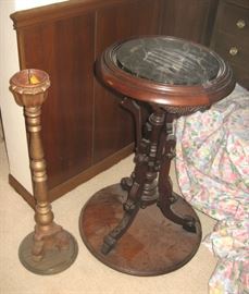 Antique plant stand w/marble top