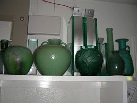 glass and pottery vases