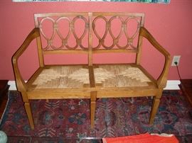 Rush seat settee