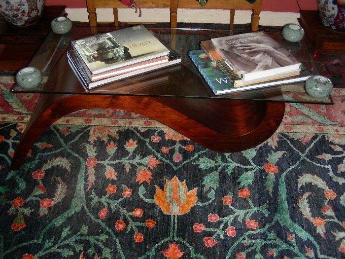 One of two contemporary coffee tables