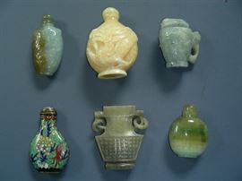 Jade and Cloisonne snuff bottles