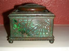 Tiffany pine needles inkwell