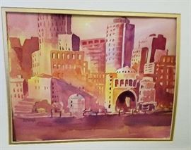 Rowes Wharf Boston, watercolor