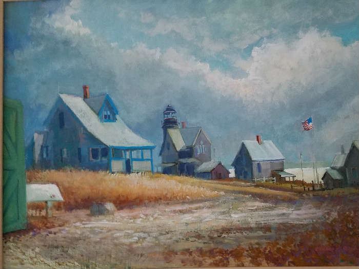 Several fine oils on canvas by New England Artist Richard Rourke (1939-1993) Cape Cod, Maine, Gloucester etc. Finely framed.