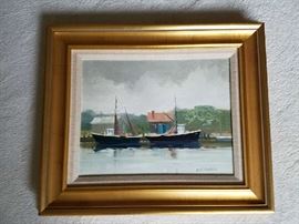 Several fine oils on canvas by New England Artist Richard Rourke (1939-1993) Cape Cod, Maine, Gloucester etc. Finely framed.