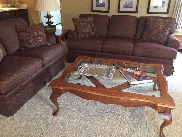 Love seat, couch and Thomasville coffee table