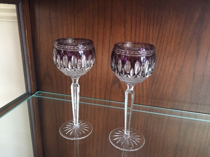 Waterford - 2 claret wine hock glasses