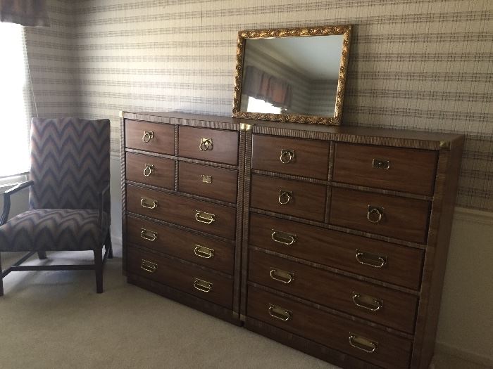 Drexel Dressers - 2 and mirror, side arm chair - 3 available