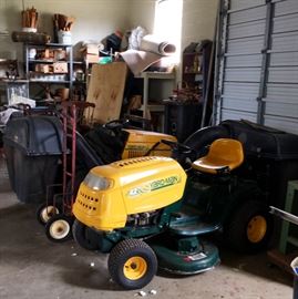 2 Yard-Man 42" Lawn Tractors - Both With Rear Mounted Baggers