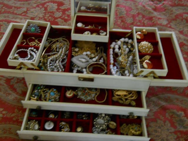 antique and vintage jewelry over 200 pcs 3 boxes signed and unsigned  LOVE IT