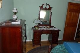 mahogany bedroom and vanity