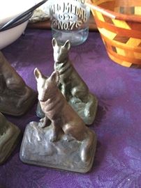 Iron German Shepard bookends