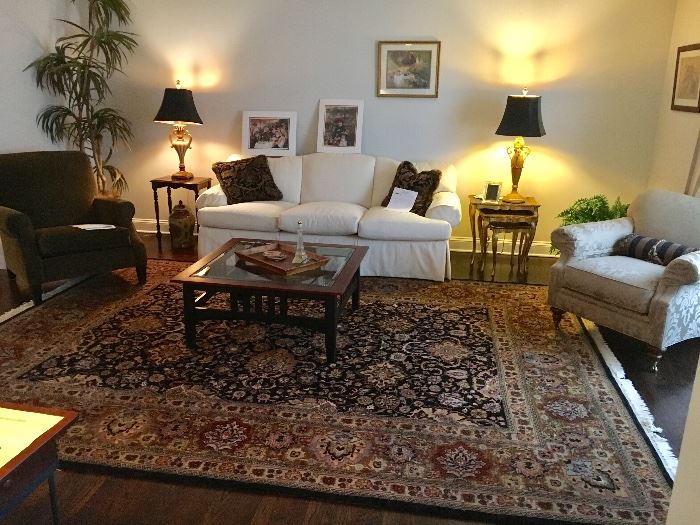 Large black & gold area rug