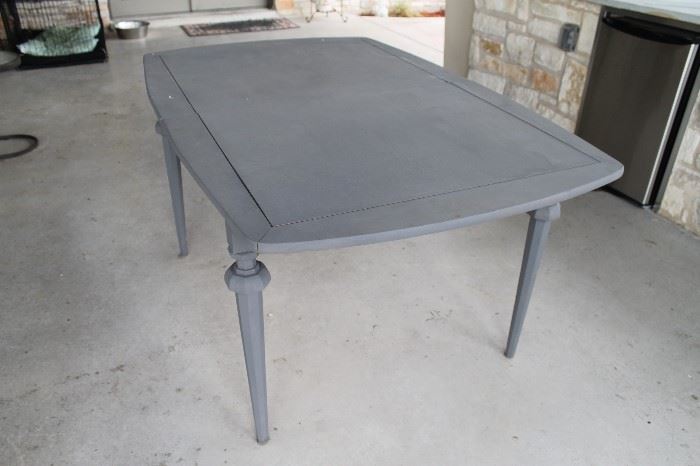 Dining Table painted with gray chalk paint