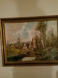 Old world oil painting. 1960-70s.