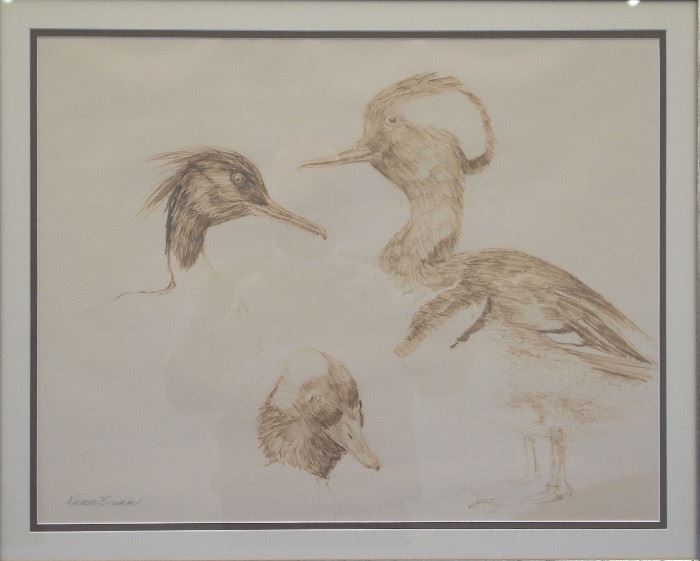 Pastel drawing  by Norman Brumm "Water Fowl"