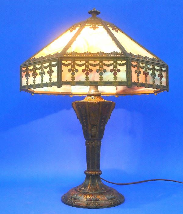 Slag glass lamp