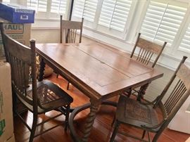 English pub table 1910s                                                                       4 pub table chairs (American) sold separately      
