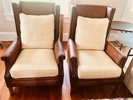 Michael Weiss Collection Vanguard Furniture Rattan Chairs
