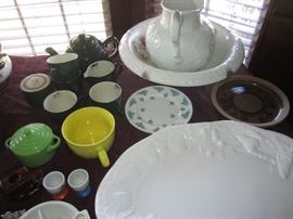 ANTIQUE PITCHER AND BOWL