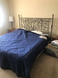 earthy king bed frame and a numbers mattress