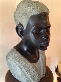 Intricately sculptured African bust