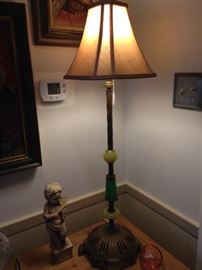 Unique table lamp with green onyx 