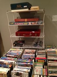 Videos, cassettes, and games