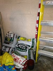 Supplies for the yard; ladder