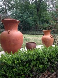 Large decorative clay pots