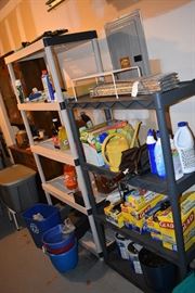 Assorted free standing storage shelves