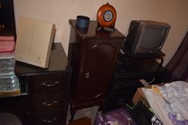 Jewelry Chest and Vanity dressing cabinet with mirror and drawers on either side