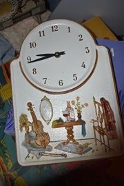 Pottery/ enameled kitchen clock ( battery operated)