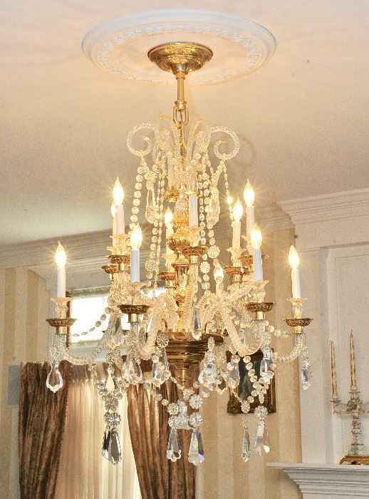 The many chandeliers are for sale, too
